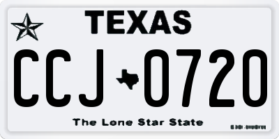 TX license plate CCJ0720