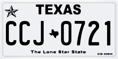TX license plate CCJ0721