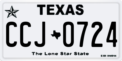 TX license plate CCJ0724