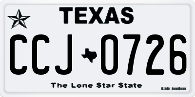 TX license plate CCJ0726