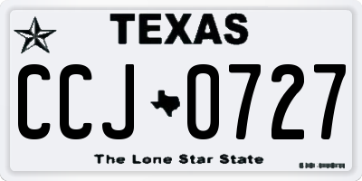TX license plate CCJ0727