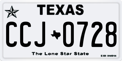 TX license plate CCJ0728