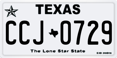 TX license plate CCJ0729