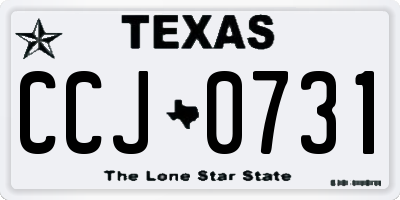 TX license plate CCJ0731