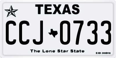 TX license plate CCJ0733