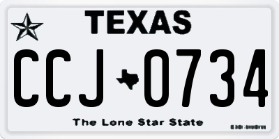 TX license plate CCJ0734