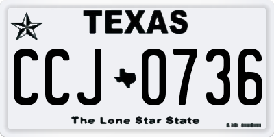TX license plate CCJ0736