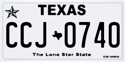 TX license plate CCJ0740