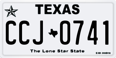 TX license plate CCJ0741