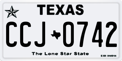 TX license plate CCJ0742