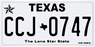 TX license plate CCJ0747