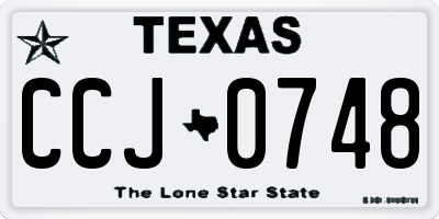 TX license plate CCJ0748