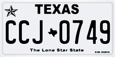 TX license plate CCJ0749