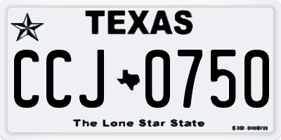 TX license plate CCJ0750