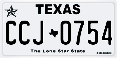 TX license plate CCJ0754