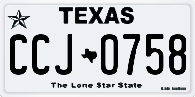 TX license plate CCJ0758