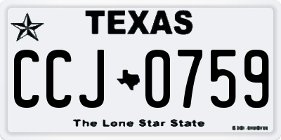 TX license plate CCJ0759