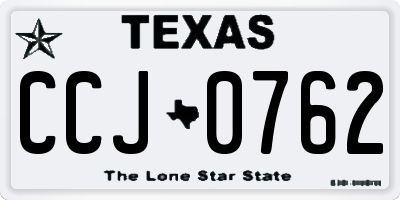 TX license plate CCJ0762