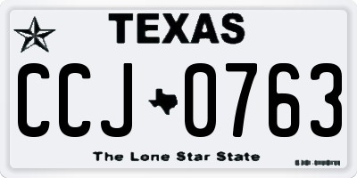 TX license plate CCJ0763