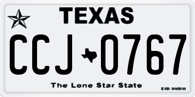 TX license plate CCJ0767
