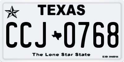TX license plate CCJ0768