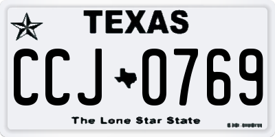 TX license plate CCJ0769