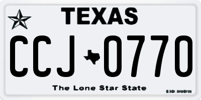 TX license plate CCJ0770