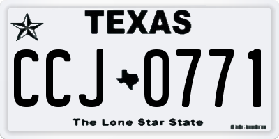 TX license plate CCJ0771
