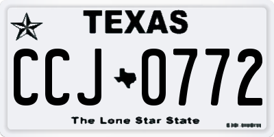 TX license plate CCJ0772