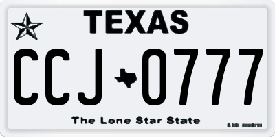 TX license plate CCJ0777