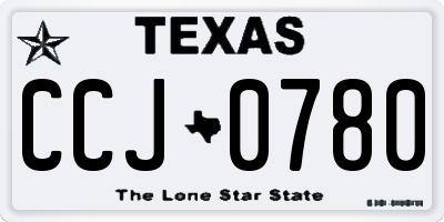 TX license plate CCJ0780