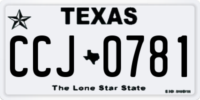 TX license plate CCJ0781