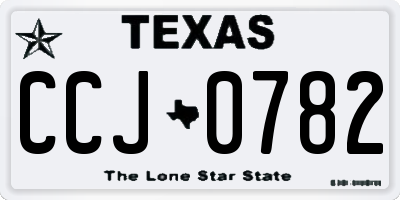 TX license plate CCJ0782