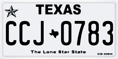 TX license plate CCJ0783