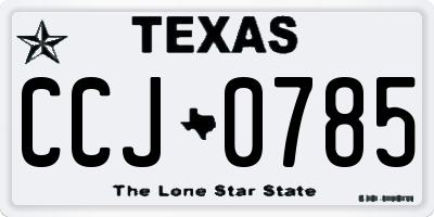 TX license plate CCJ0785