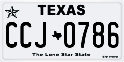 TX license plate CCJ0786