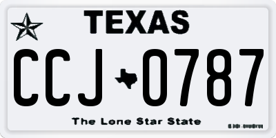 TX license plate CCJ0787