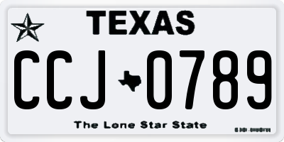 TX license plate CCJ0789