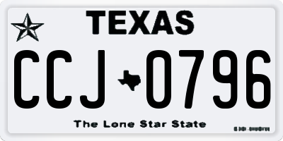 TX license plate CCJ0796