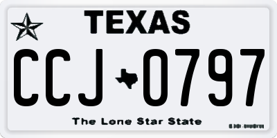TX license plate CCJ0797