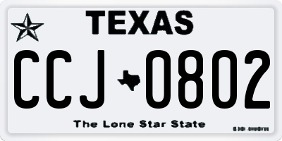 TX license plate CCJ0802