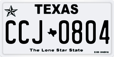 TX license plate CCJ0804