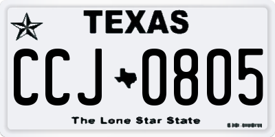 TX license plate CCJ0805