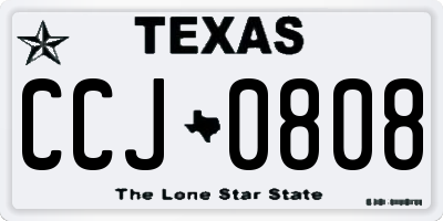 TX license plate CCJ0808