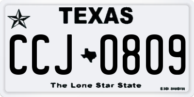 TX license plate CCJ0809