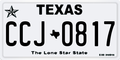 TX license plate CCJ0817