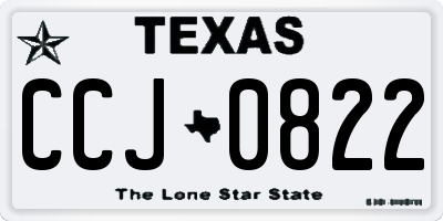 TX license plate CCJ0822