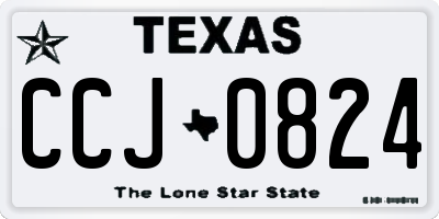 TX license plate CCJ0824