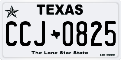 TX license plate CCJ0825