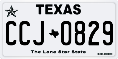 TX license plate CCJ0829